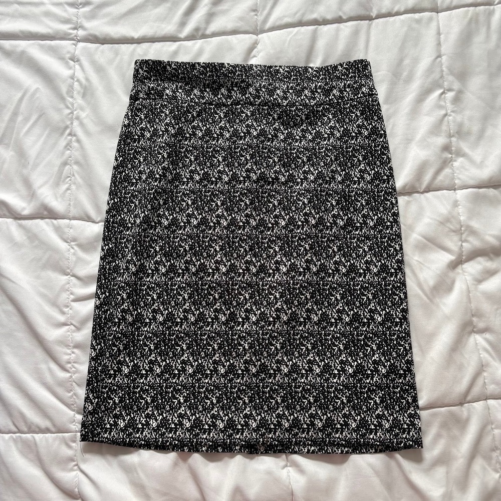 Alex & Olivia Black White Pencil Midi Skirt Womens Medium Soft Power Preppy